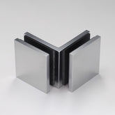 Frameless shower glass BRACKET SQUARE GLASS TO GLASS 90 Degrees - Pearl Chrome